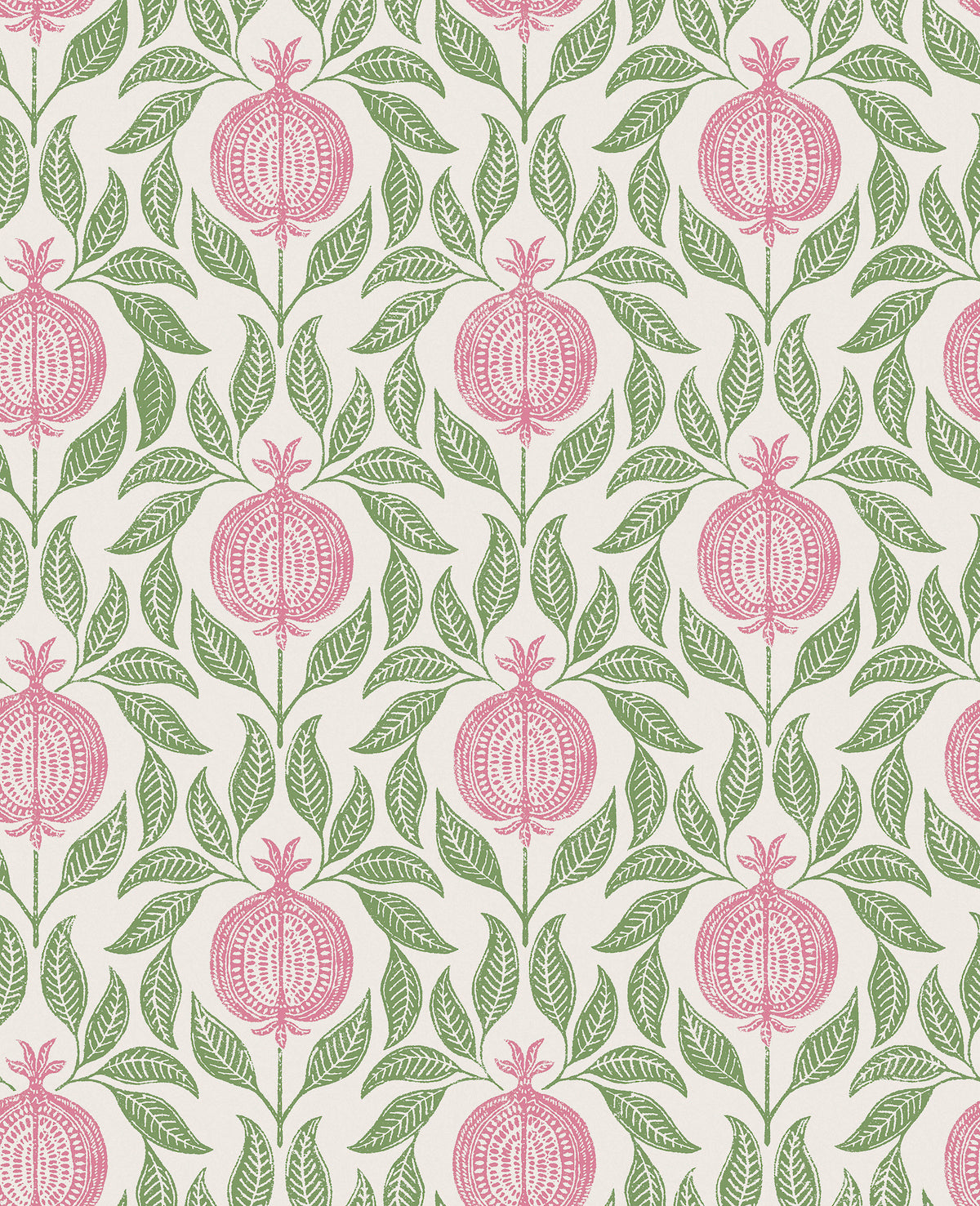 Apple of Grenada Pink & Green Wallpaper