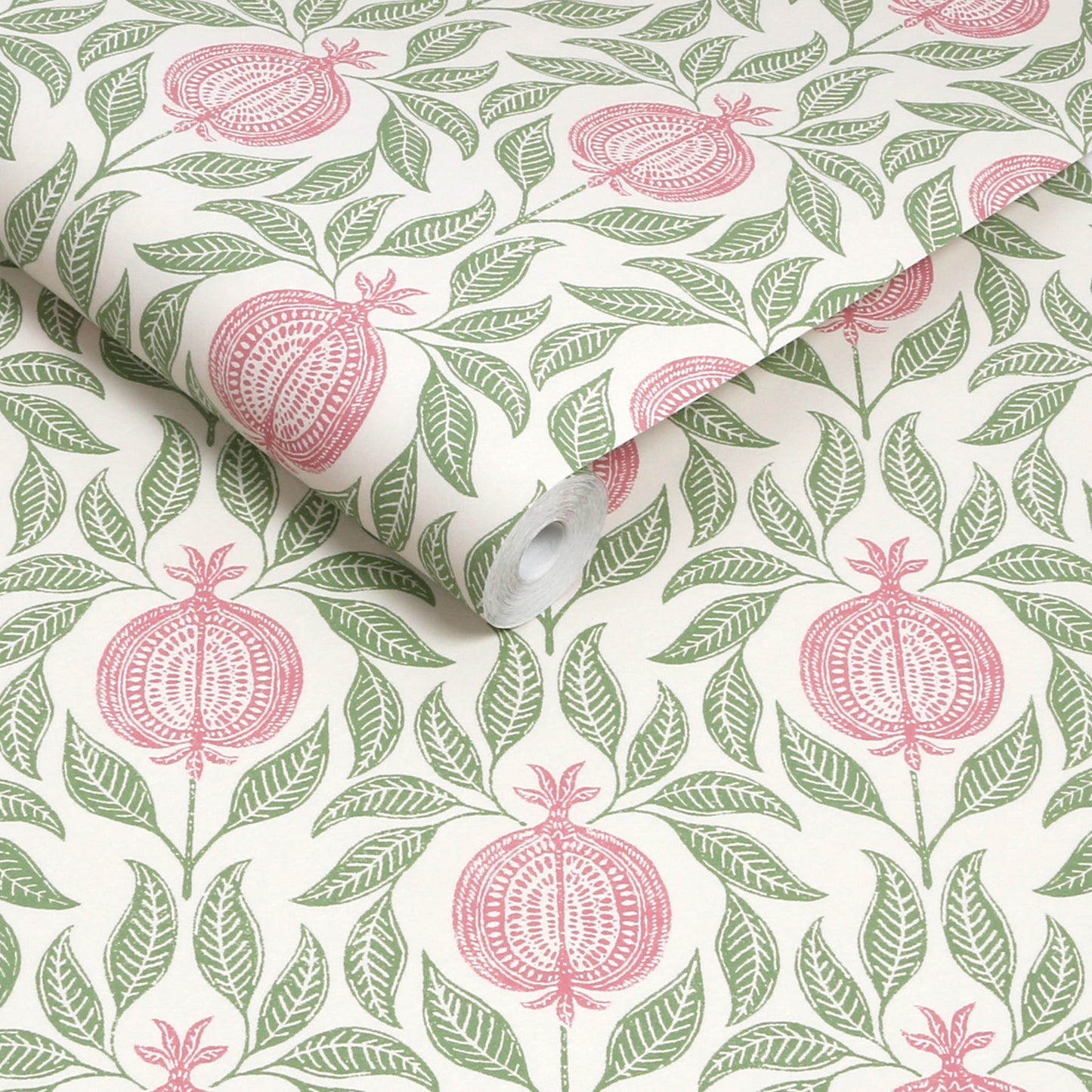 Apple of Grenada Pink & Green Wallpaper