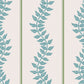 Laurel Leaf Stripe Blue & Green Wallpaper