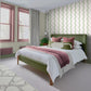 Laurel Leaf Stripe Pink & Green Wallpaper