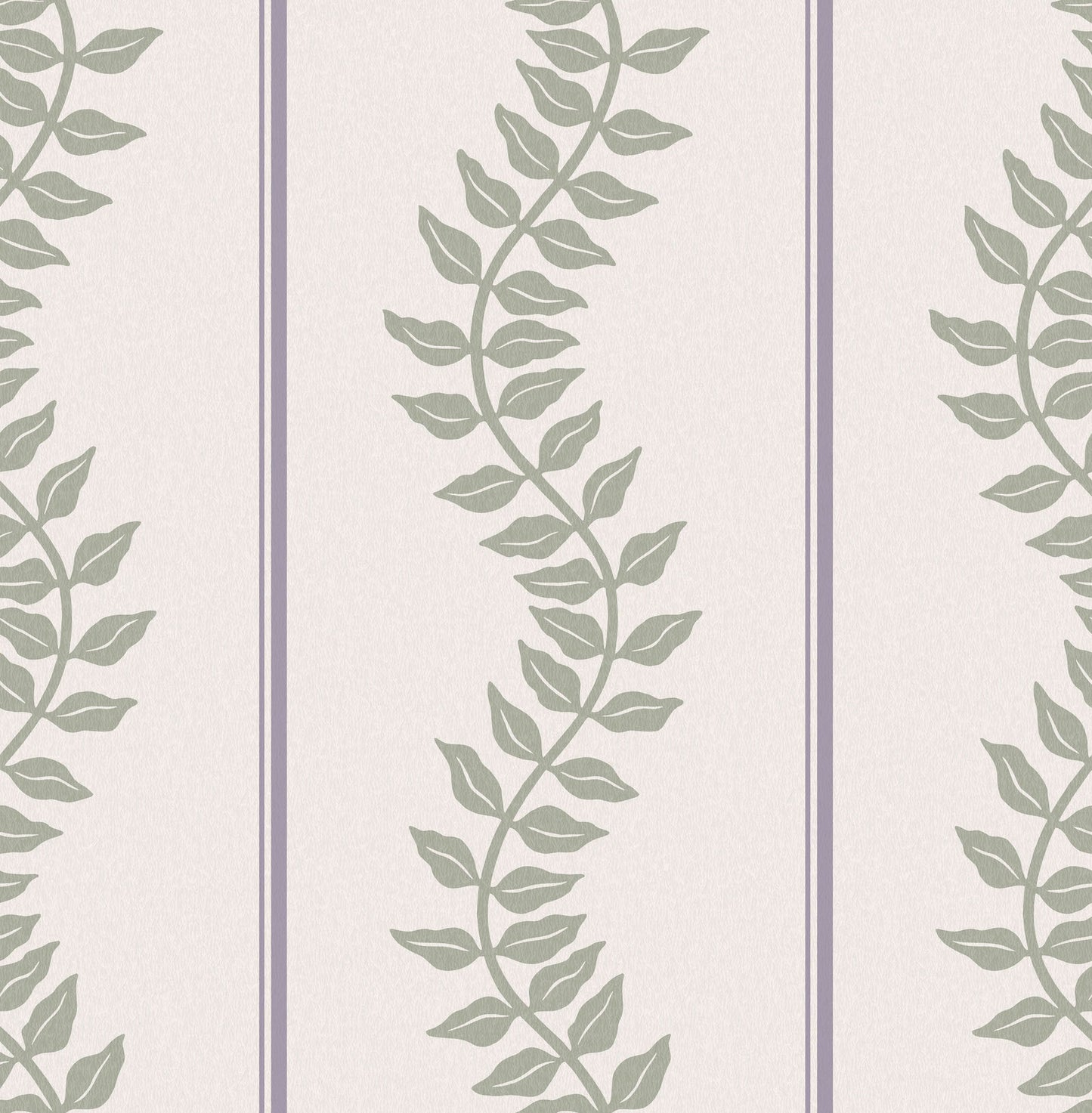 Laurel Leaf Stripe Mauve & Sage Wallpaper