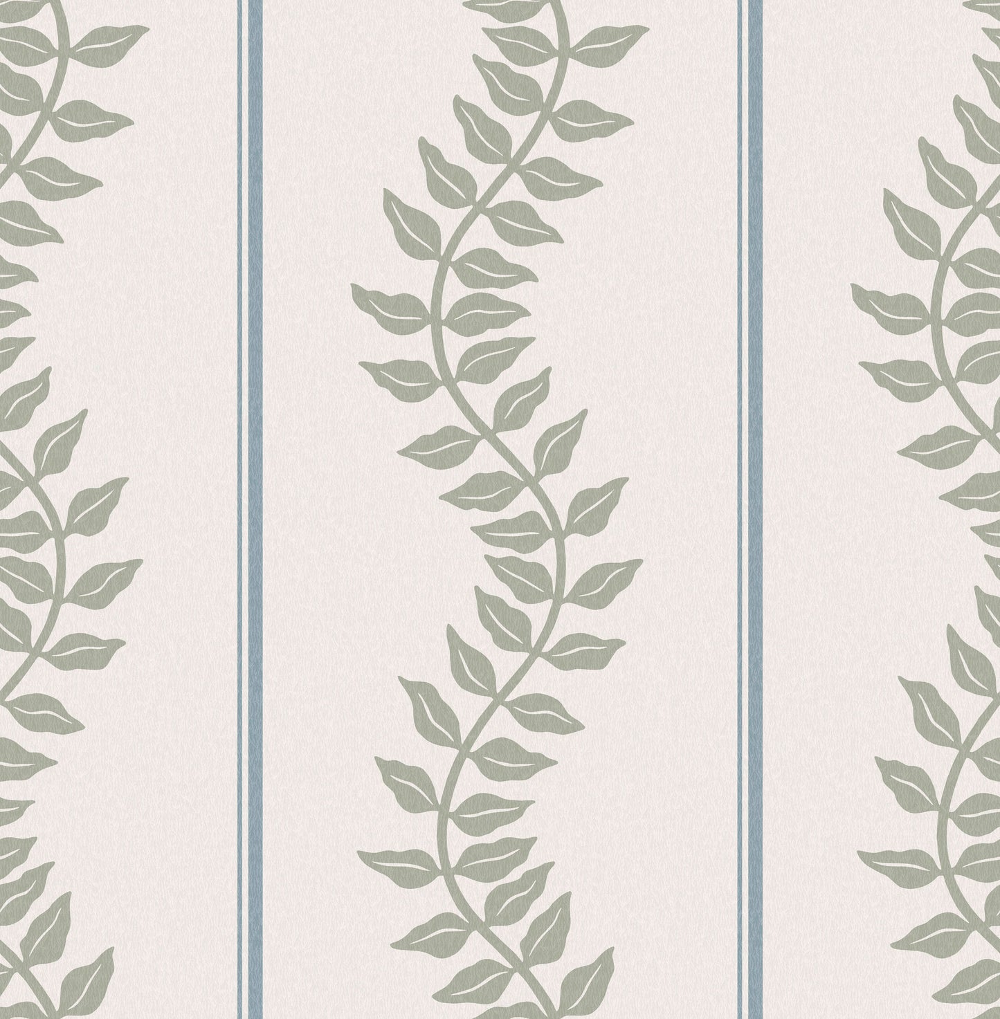 Laurel Leaf Stripe Sky & Green Wallpaper