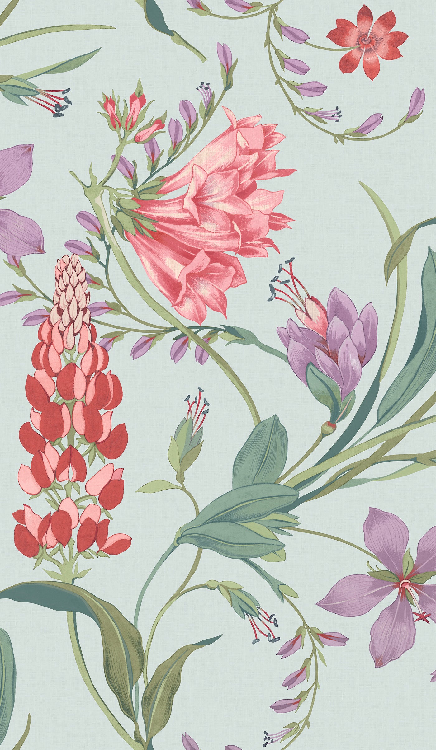 Botanist Scroll Duck Egg Wallpaper