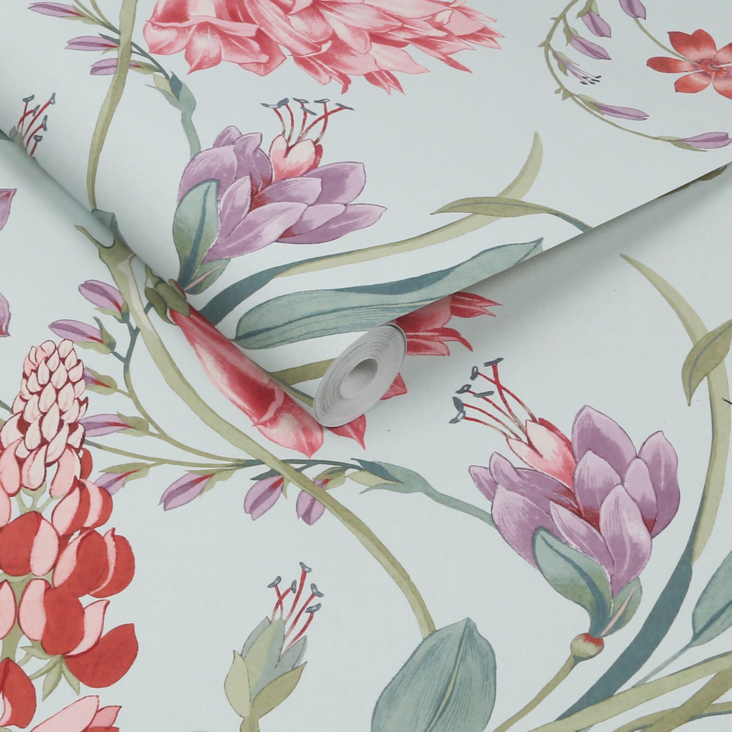 Botanist Scroll Duck Egg Wallpaper