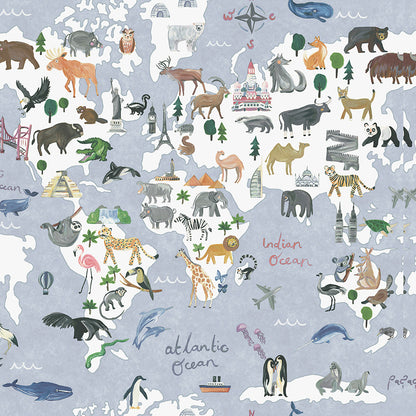 Animal Maps Kids Wallpaper Wallpaper Inn