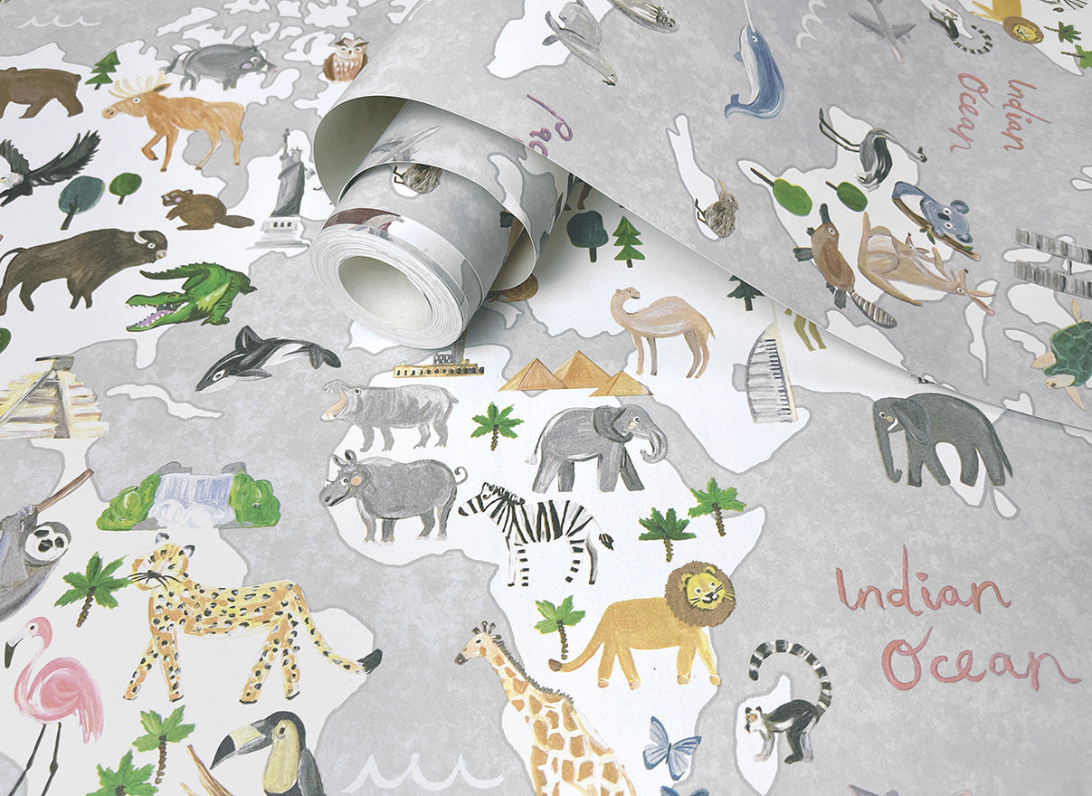 Animal Maps Kids Wallpaper Wallpaper Inn