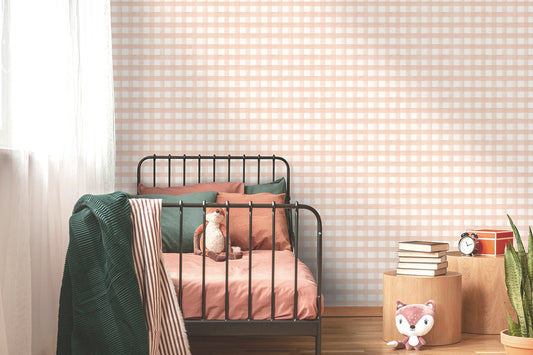 Watercolour Gingham Kids Wallpaper Wallpaper Inn