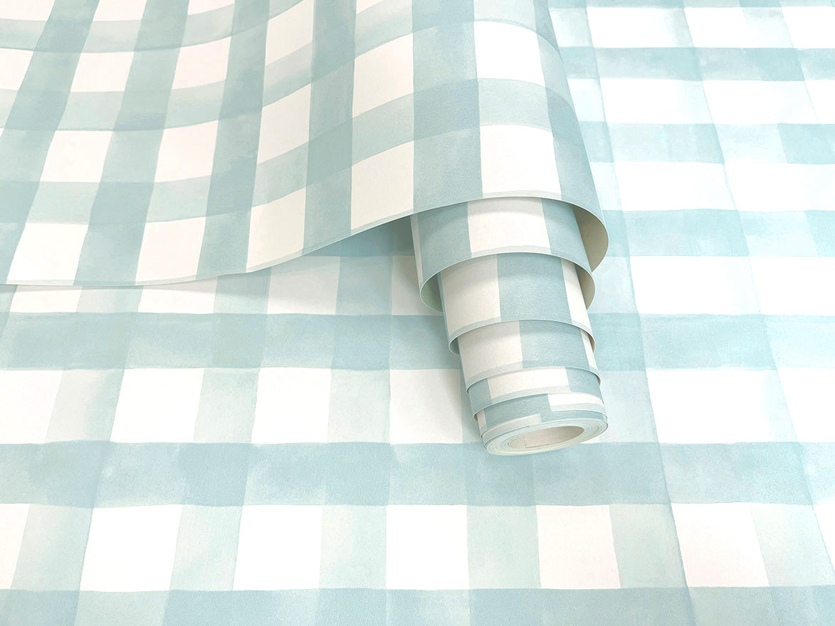 Watercolour Gingham Kids Wallpaper Wallpaper Inn