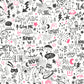 Doodle White/Neon Pink