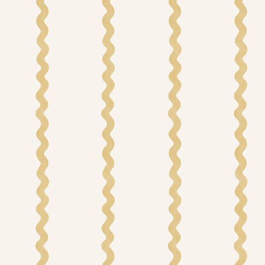 Do The Wiggle Stripe Ochre - Wallpaper Inn 