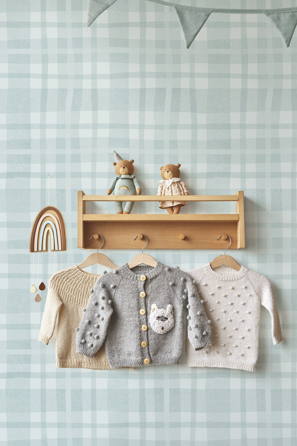 Ivy Plaid Sky Blue – Wallpaper Inn