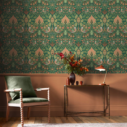 Dove & Rose Woodland Wallpaper