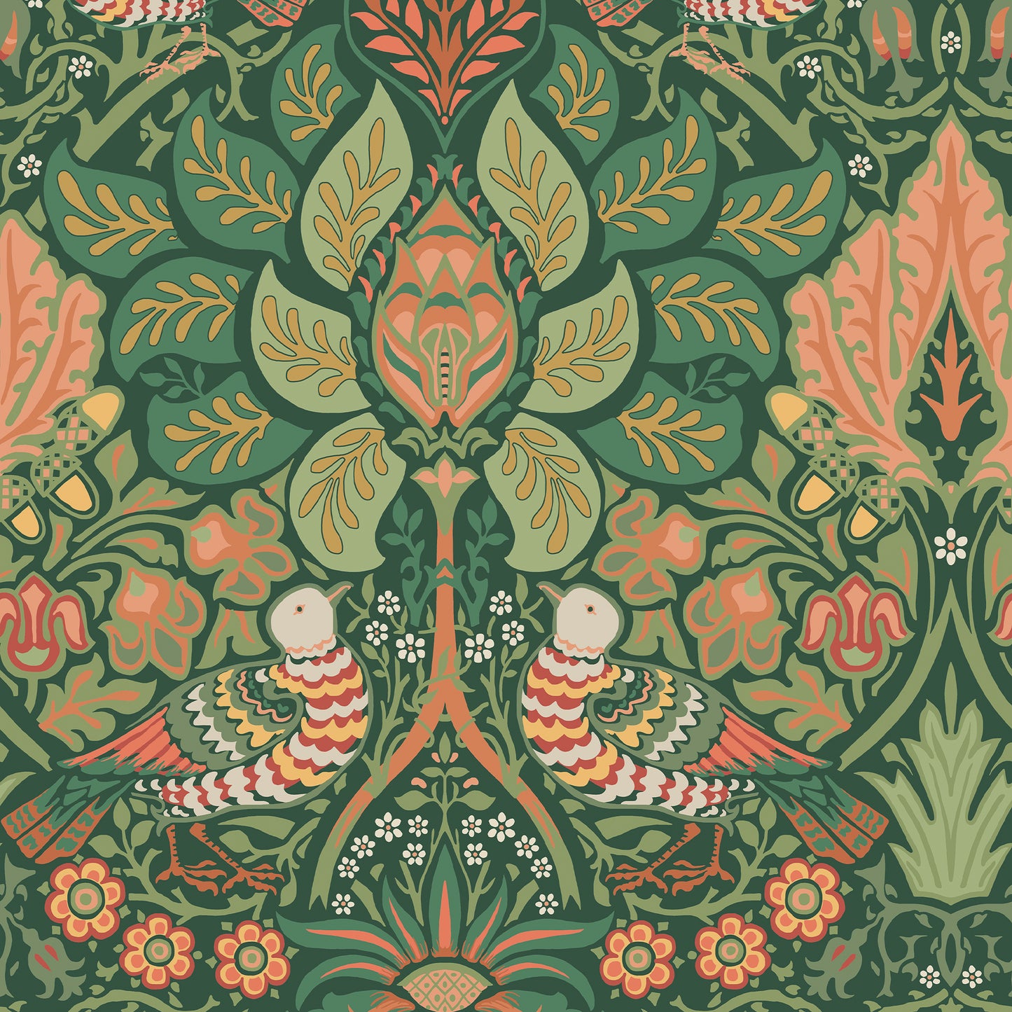 Dove & Rose Woodland Wallpaper