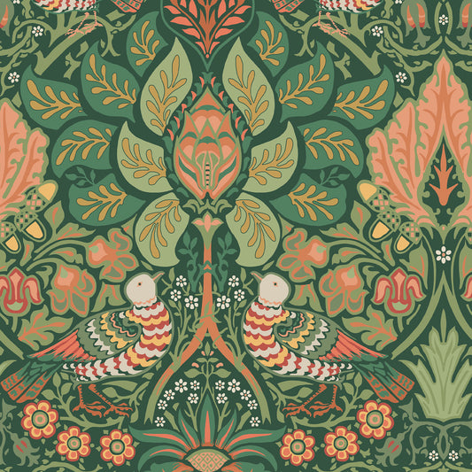 Dove & Rose Woodland Wallpaper