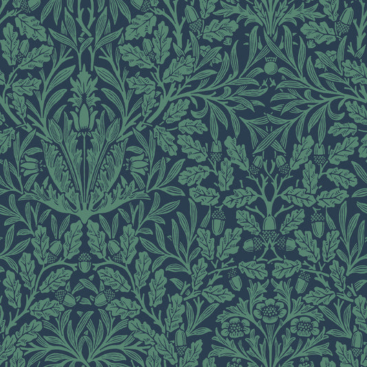Acorn Heritage Blue Wallpaper