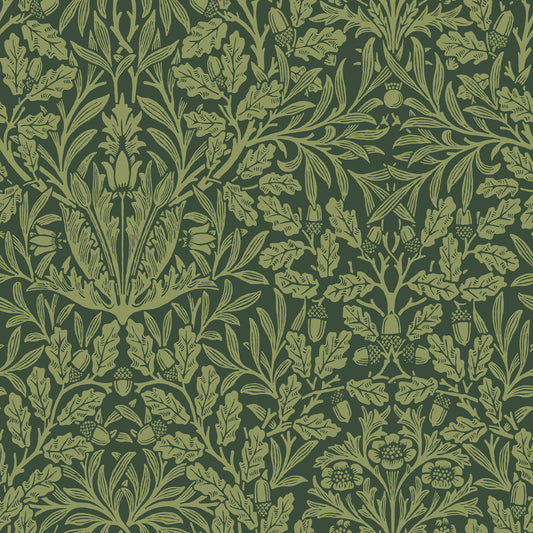 Acorn Garden Green Wallpaper
