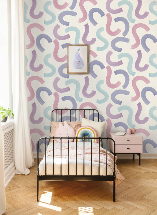 Curly Confetti Aqua / Lilac / Pink