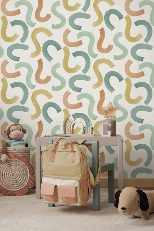 Curly Confetti Teal / Ochre / Orange