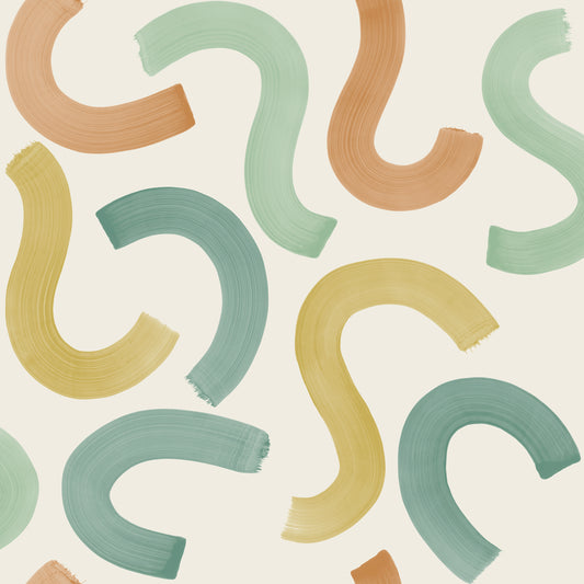 Curly Confetti Teal / Ochre / Orange