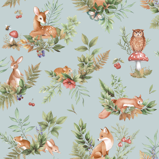 Forest Friends Duck Egg Blue