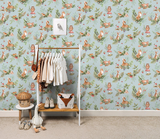 Forest Friends Duck Egg Blue