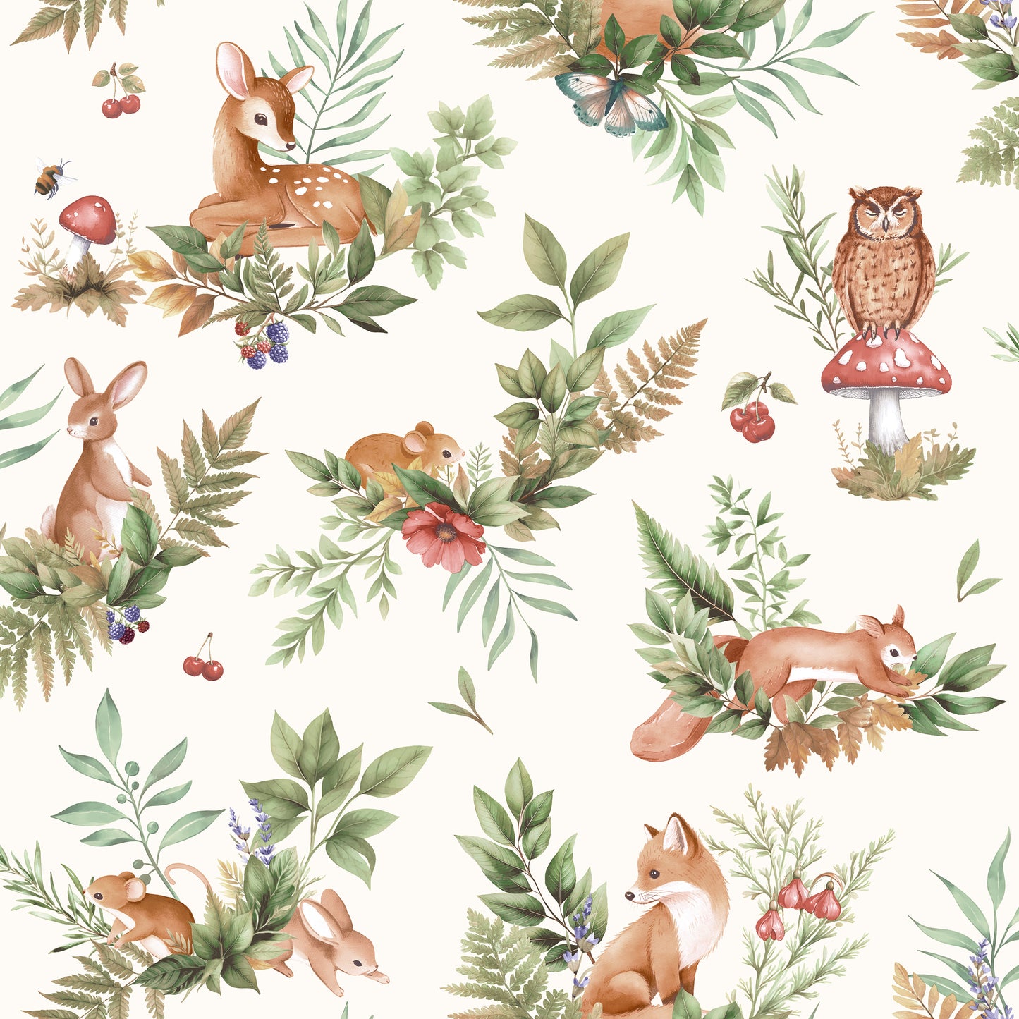 Forest Friends Cream / Multi