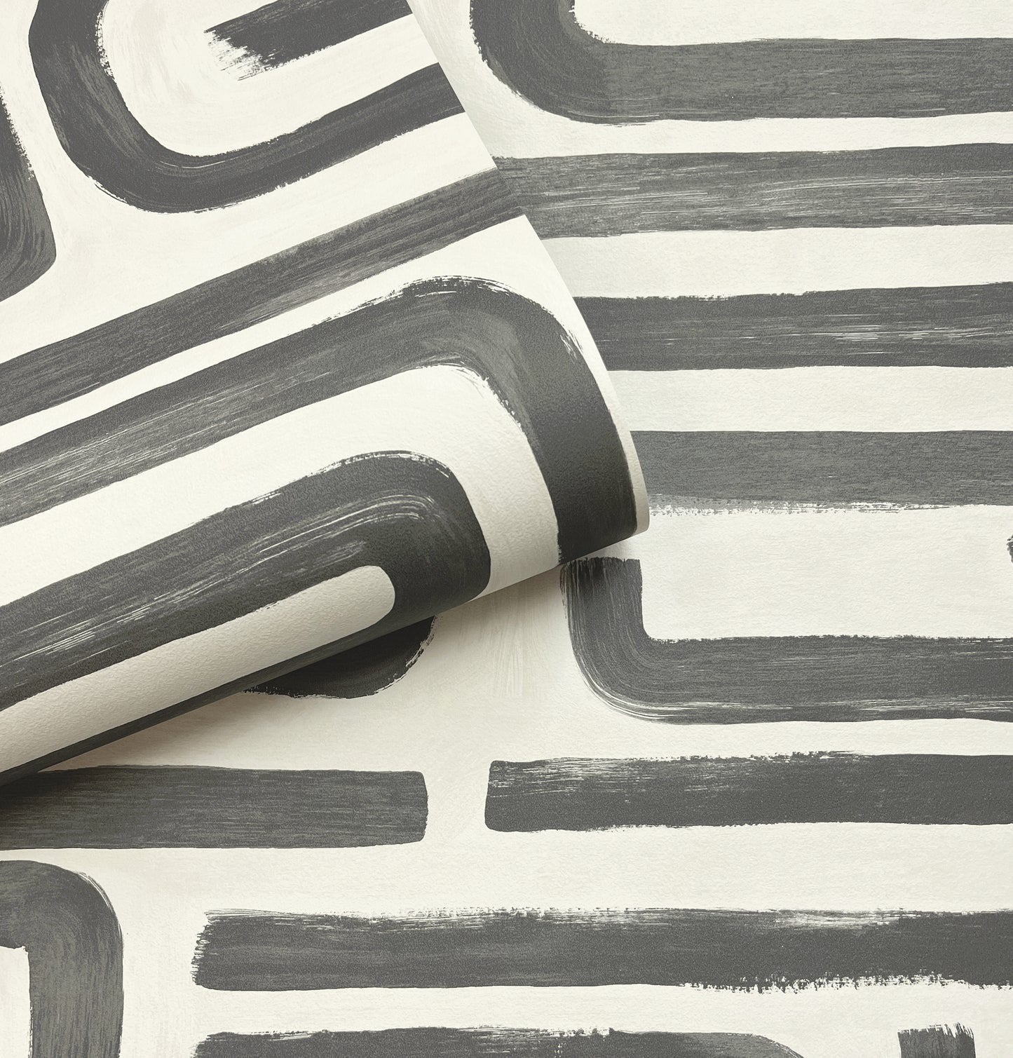 Brushed Geo Charcoal Cream