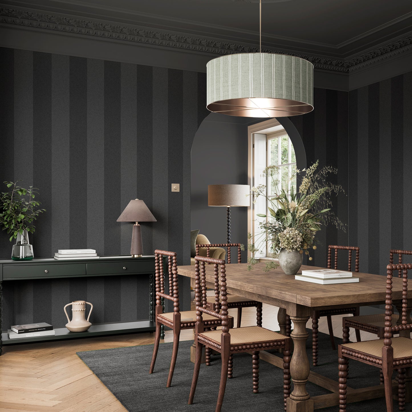 Regent Stripe Charcoal