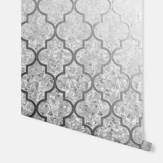 Velvet Trellis Silver Wallpaper Wallpaper Inn