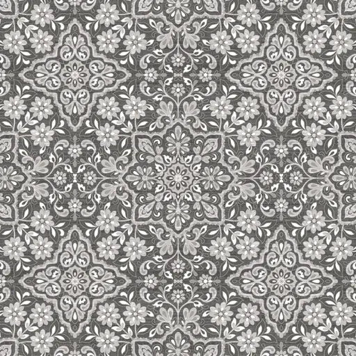 Floral inlay black Wallpaper Wallpaper Inn