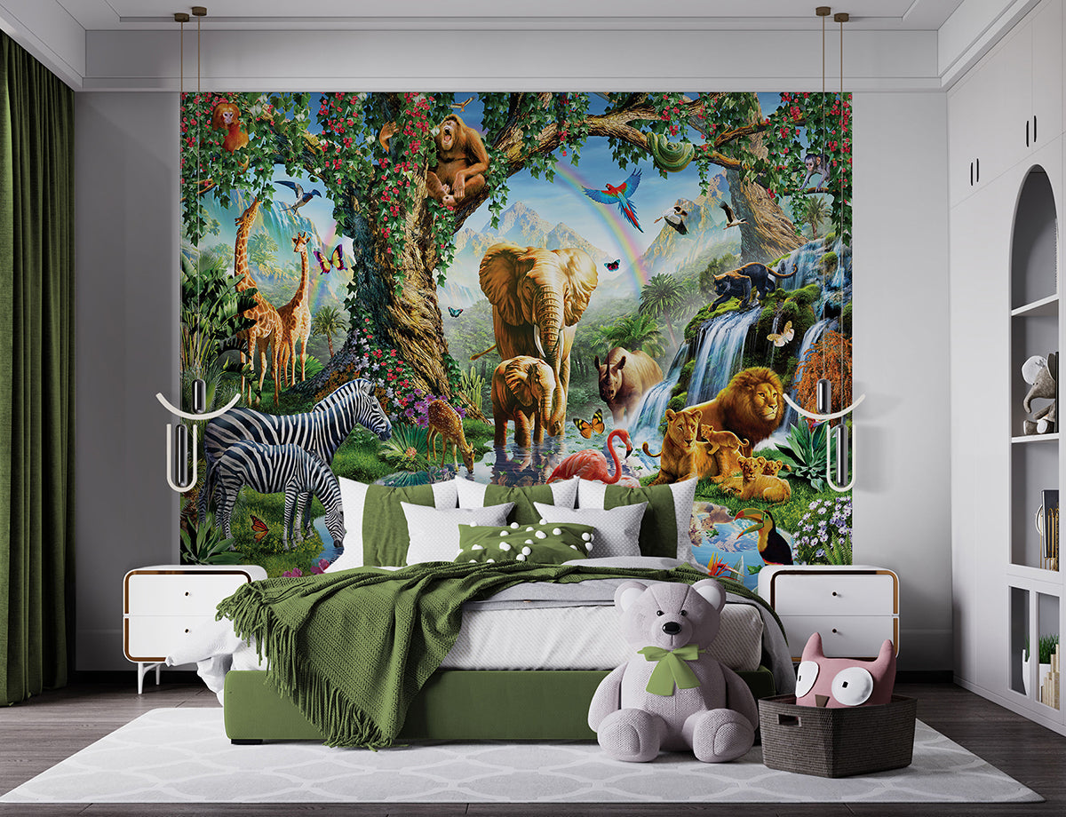 Jungle Lake Wall Mural Wallpaper Inn