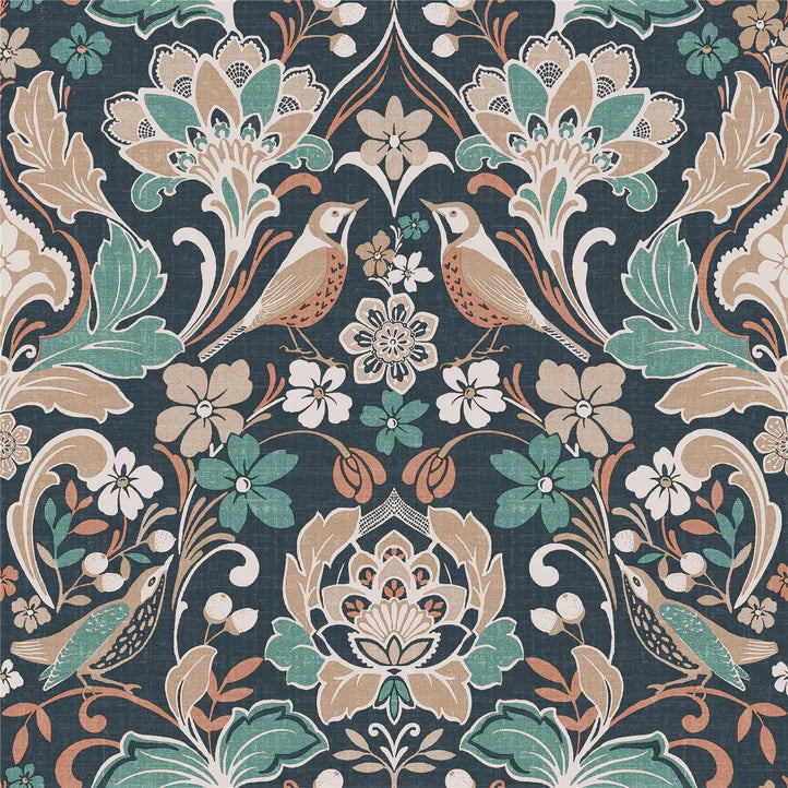 Folk Floral Wallpaper