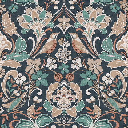 Folk Floral Wallpaper