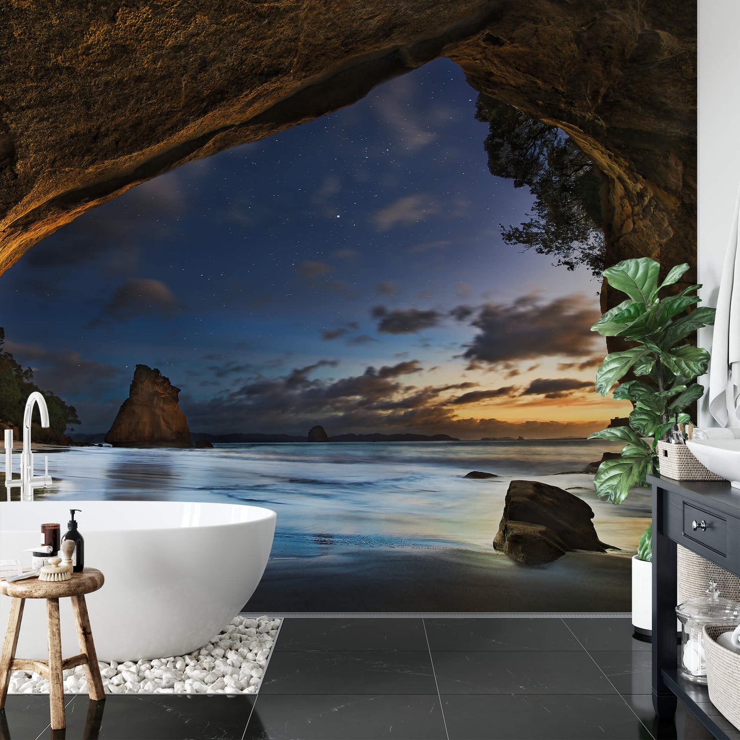 Cathedral Cove in New Zealand Mural Wallpaper Inn