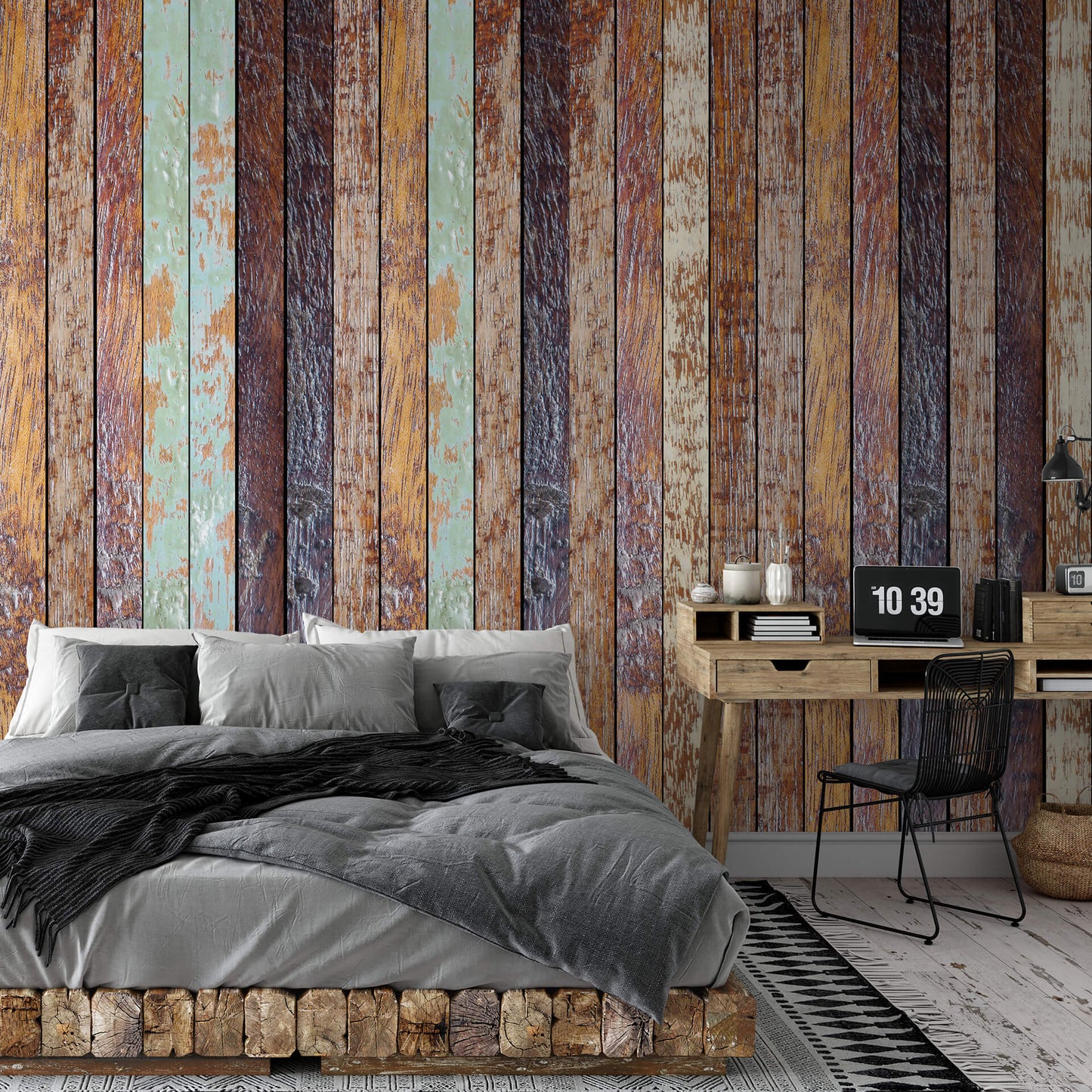 Vintage Wooden Wall Mural Wallpaper Inn