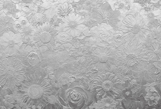 Silver Flowers Mural Wallpaper Inn