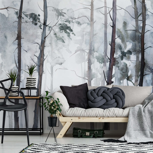 Watercolour Forest Mural Wallpaper Inn