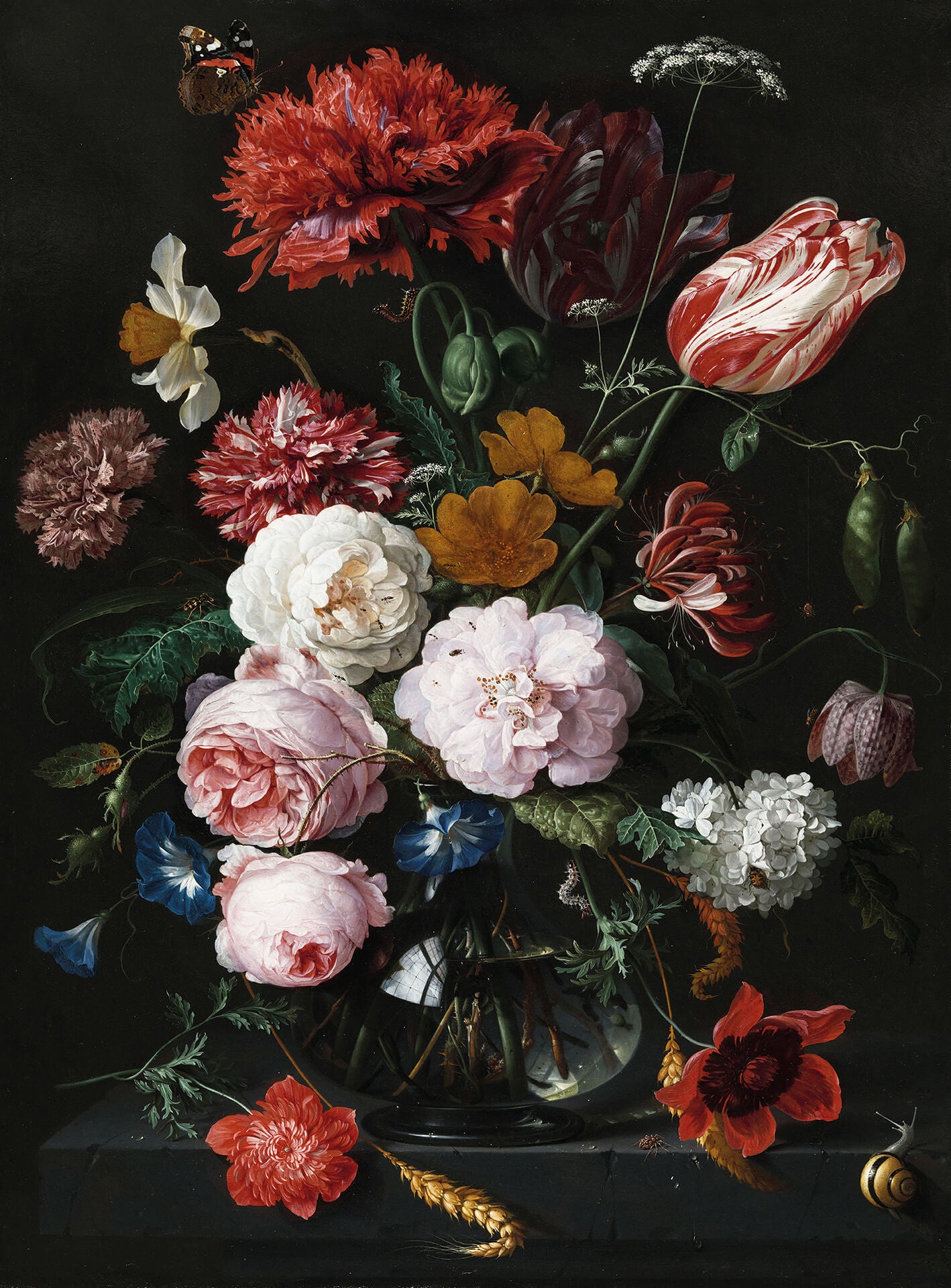 De Heem-Vase of Flowers Mural Wallpaper Inn