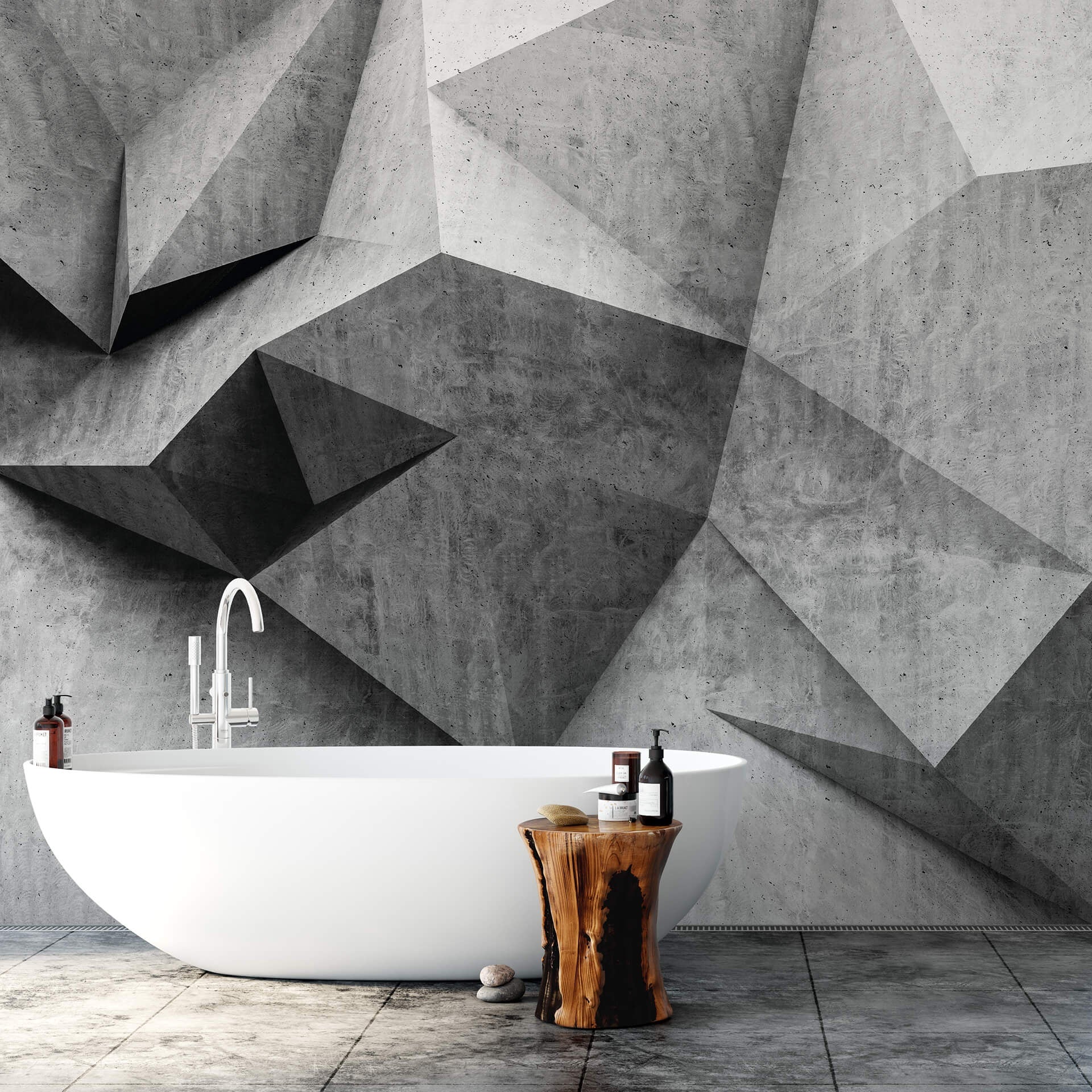 3D Concrete Wall Mural XL Wallpaper Inn