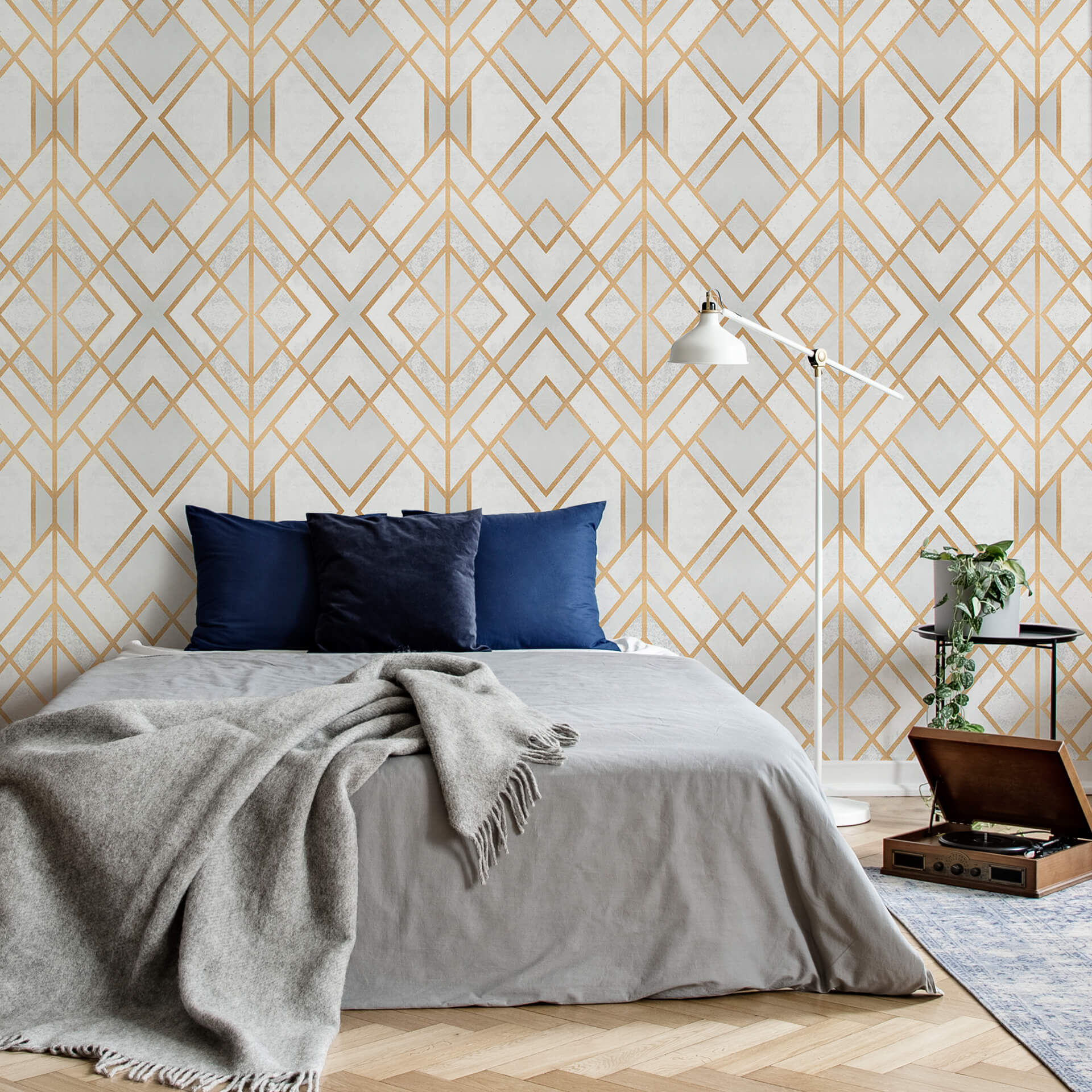 Golden Geometry Mural Wallpaper Inn