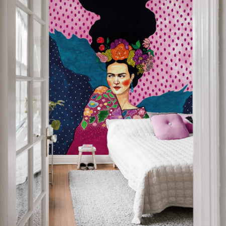 Frida Illustration Mural Wallpaper Inn