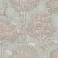 Woodland Scene Sage Green Wallpaper