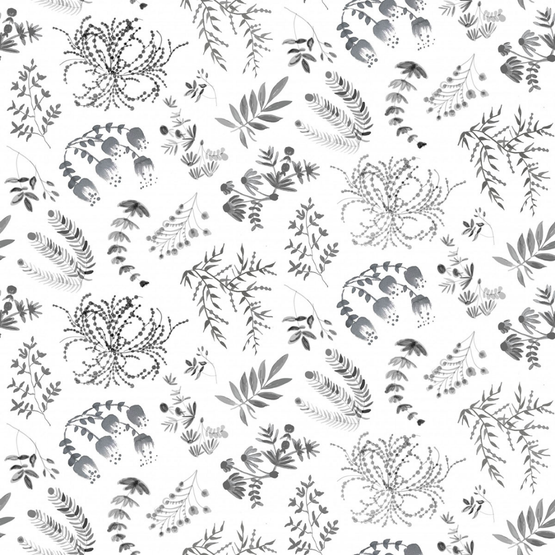 Watercolour Frond Grey Wallpaper Wallpaper Inn