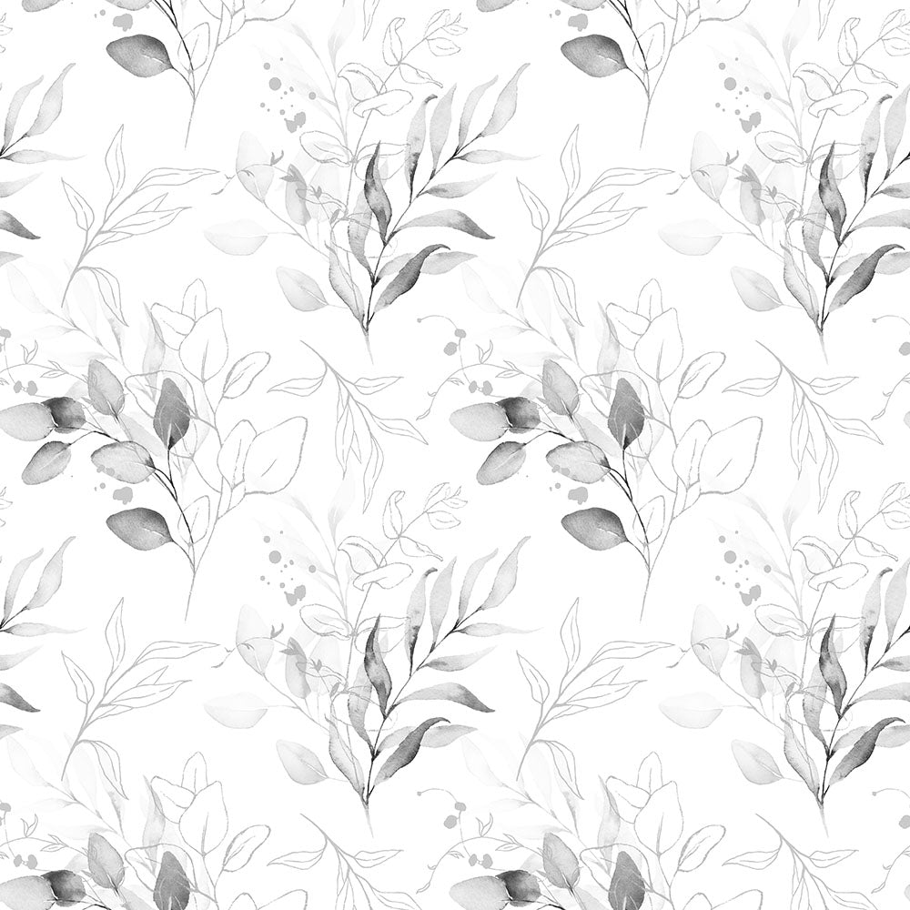 Eucalyptus Leaves Black & White Wallpaper Inn