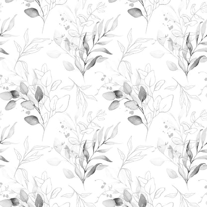 Eucalyptus Leaves Black & White Wallpaper Inn