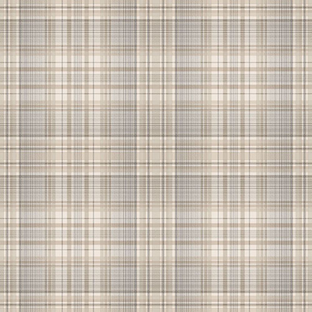 Checked Plaid Beige & Grey Wallpaper