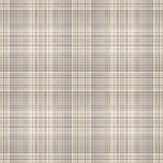 Checked Plaid Beige & Grey Wallpaper