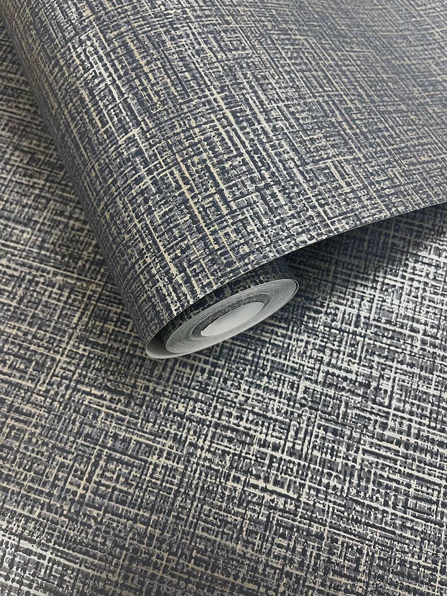 Brocade Navy - Wallpaper Inn 