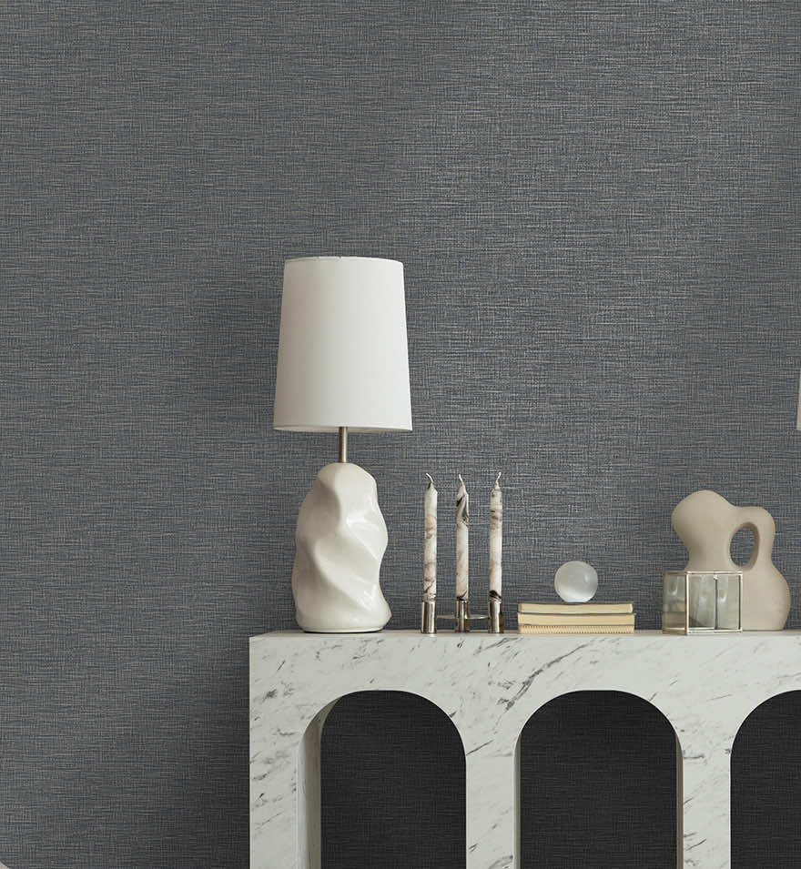 Brocade Navy - Wallpaper Inn 