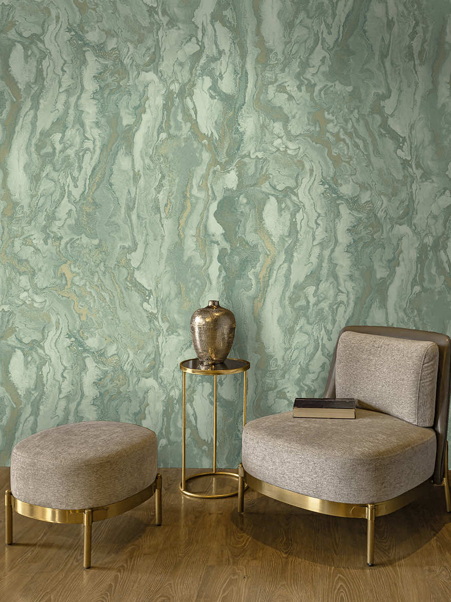 Thassos Marble Duck Egg - Wallpaper Inn 